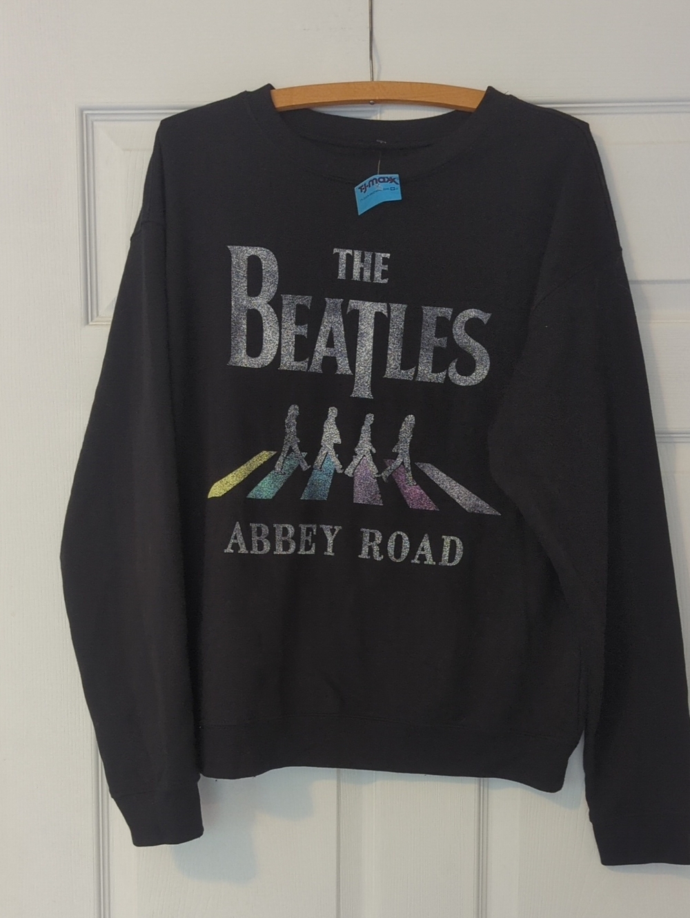 The Beatles Black Abbey Road Crewneck Sweatshirt Official Merch Women's L NWT